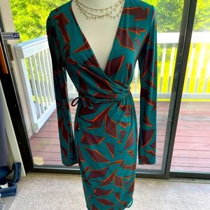 Really flattering wrap dress.